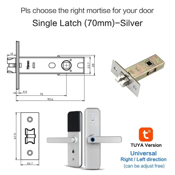 Smart lås, biometrisk fingeravtryckssäkerhet, WiFi-anslutning, X5 TYB4585
