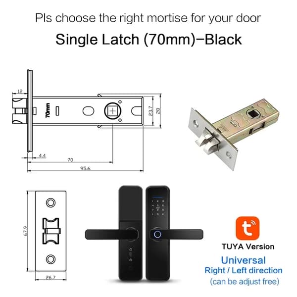 Smart lås, biometrisk fingeravtryckssäkerhet, WiFi-anslutning, X5 TYB4585