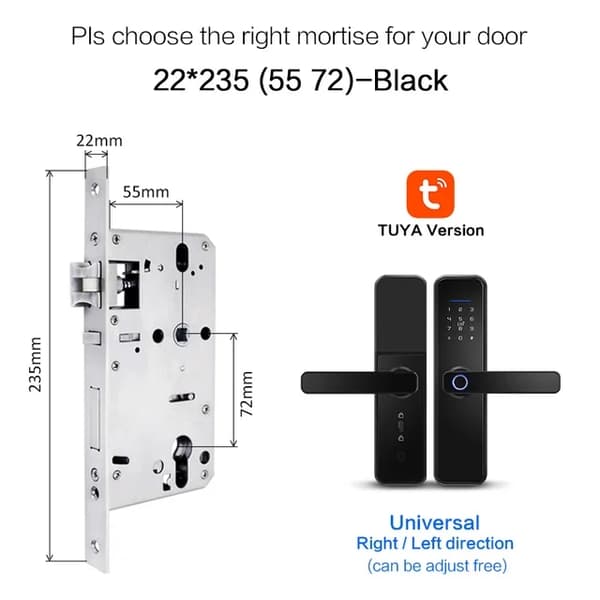 Smart lås, biometrisk fingeravtryckssäkerhet, WiFi-anslutning, X5 TYB4585