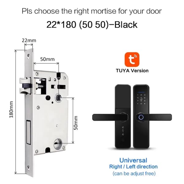 Smart lås, biometrisk fingeravtryckssäkerhet, WiFi-anslutning, X5 TYB4585