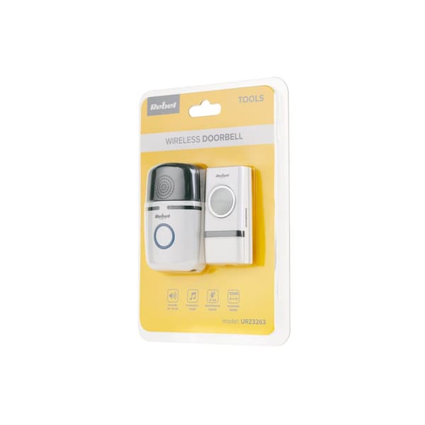 Rebel trådløs dørklokke (med 230V stik) - 48 melodier