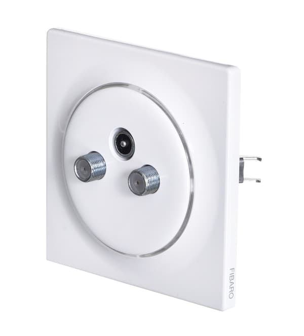 Fibaro Walli N stikkontakt R/TV+SAT Hvid