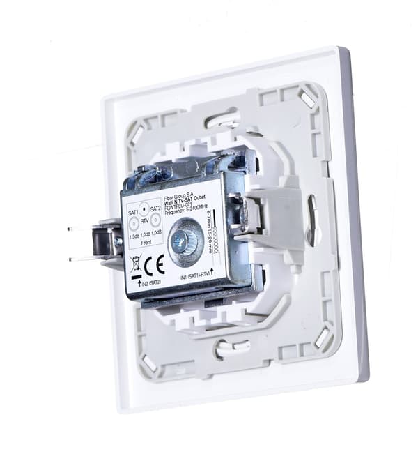 Fibaro Walli N stikkontakt R/TV+SAT Hvid