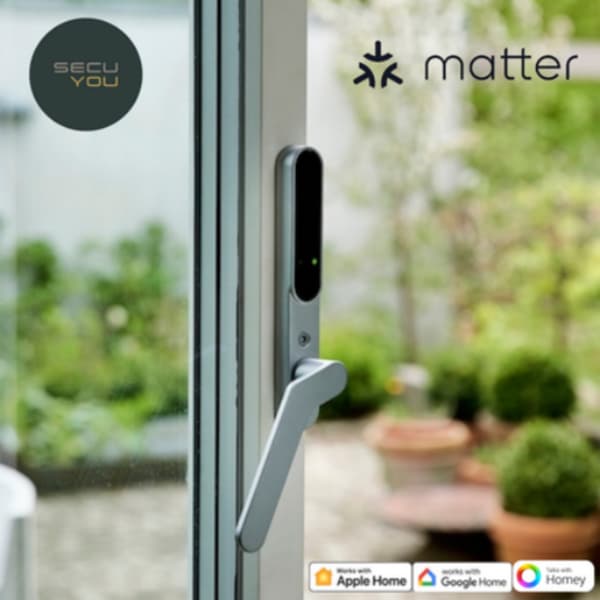 SecuYou Smartlås Matter - Matt Krom, Venstrevridd