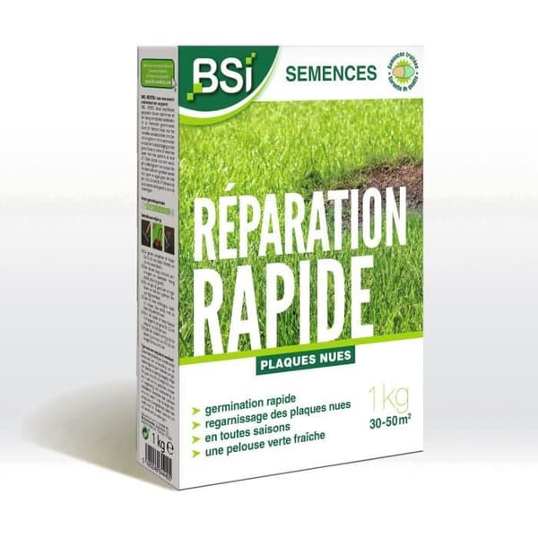 BSI - Ruohosiemenet - Nopea korjaus - Suojapinnoitteella - Erittäin korkealaatuinen - Jopa 50m² - 1 kg