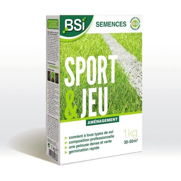 BSI - Gräsfrö - Sport & Spel - Med Skyddande Beläggning - Hög Kvalitet - Upp till 50 m² - 1 kg