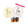 Miniatyrbild 3 av 4: "Broderikit - GRAINES CREATIVES - Lama - Vit, Rosa, Grön - Unik Dekoration - DIY"
