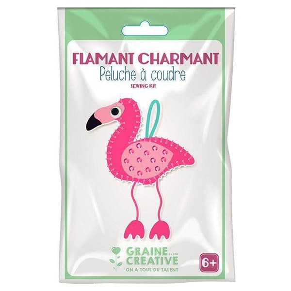 Sydkit - Flamant rosa - Nybörjare - Material ingår - Gosedjur att sy - Rosa