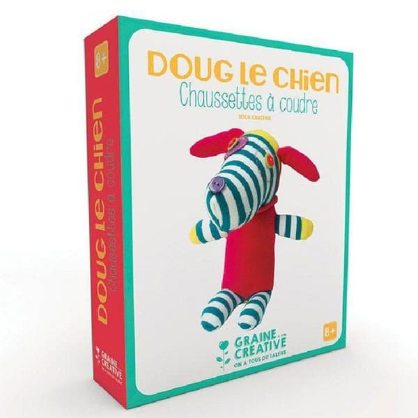 Sytillkit - Kreativ frö - Hunden Doug - Strumpfilt - Från 8 år - Lätt att sy