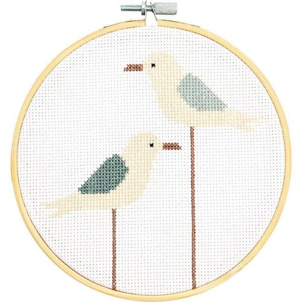 Broderikit - RICO DESIGN - Måsar - Flerfärgad - 15 cm - Nybörjare
