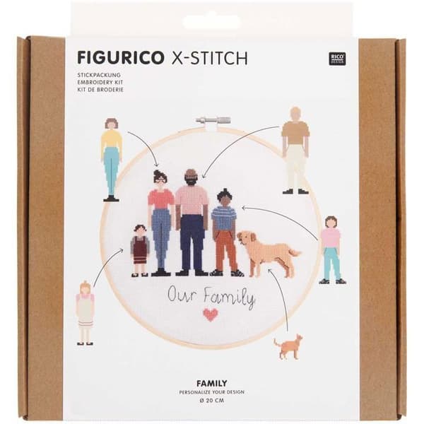 Broderi kit - familj
