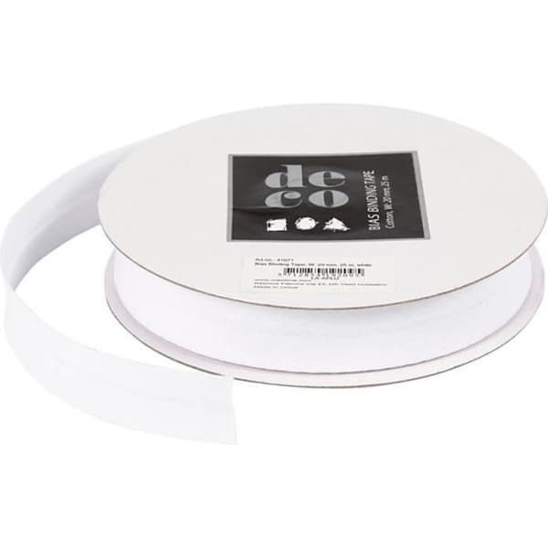Sömnadsbindning Vit - 20 mm x 25 m