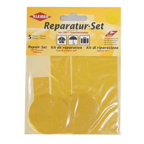 KLEIBER 5-DELAR SJÄLVHÄFTANDE NYLON PATCH SET FÖR REPARATION AV FORDON,