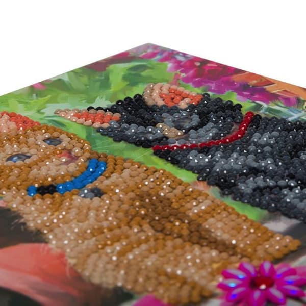 Kit för broderi med diamant 18x18cm Kattunge