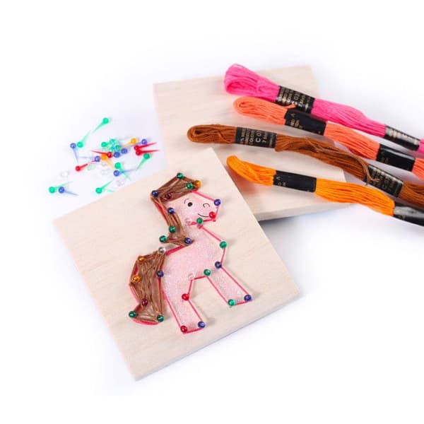 Kit för barn för String Art med spänd tråd Natur