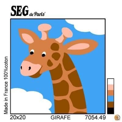 Canvas kit Sudan vit giraff 20x20cm