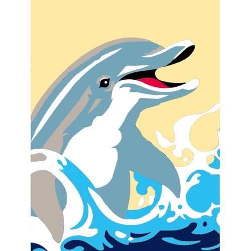 Delfin vit canvas kit 25x30cm