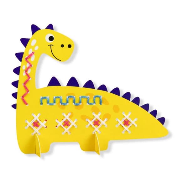 Kit för korsstygn för barn Dinosaurie