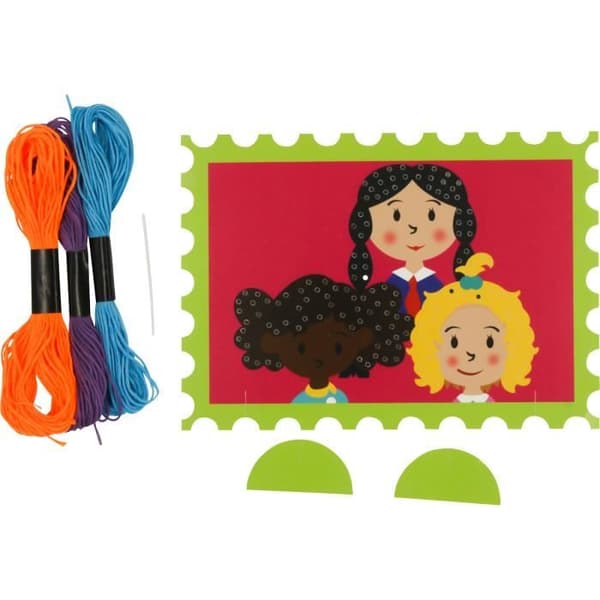 Korsstygnsset för barn - MegaCrea DIY - Flerfärgad - 1 set - 19,4 x 13,8 cm - Från 3 år
