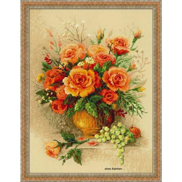 Set point de croix - Riolis - Te-rosor - Beige tyg - 30x40 cm - Anchor bomull