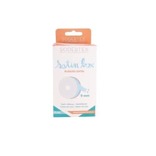 Satinband - SODERTEX - Set om 8 - Bredd 9mm - Längd 10m - Sortiment av färger