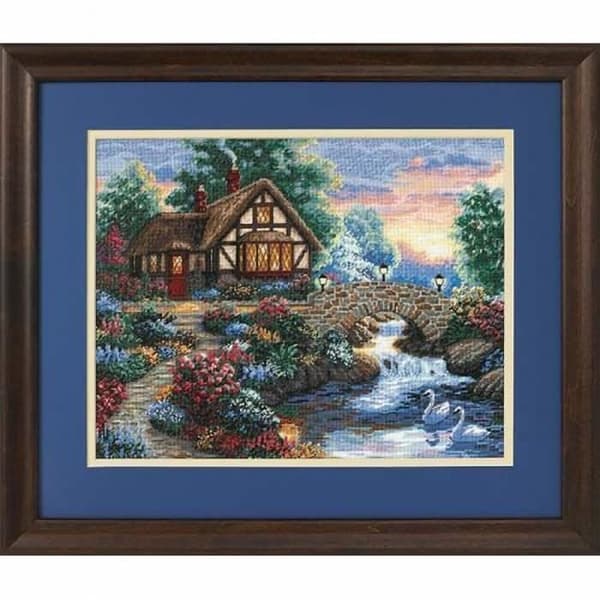 (D35172) - Dimensioner Räknat X Stitch - Guld, Twilight Bridge