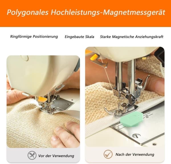 4-pack magnetiska sömskenledare med skala, multifunktionellt sömnadverktyg