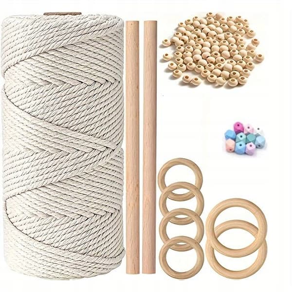 TILLBEHÖR MACRAME STRING 100M FÖR KLASSER DEKORATIVA KLASSER PÄRLOR
