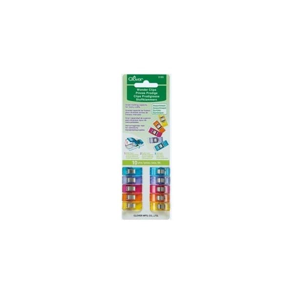 Sytång - Clover bias device - CL3185 - 10 delar Wonder Clips, Multicolor