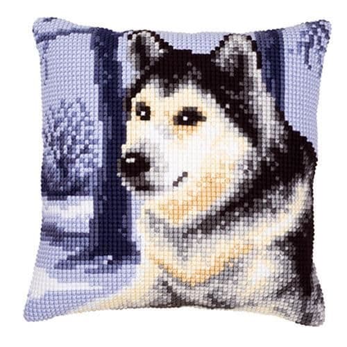 Kuddset för korsstygn - Vervaco - Varg - 40x40cm - Canvastyg 100% bomull - Trådar 100% akryl