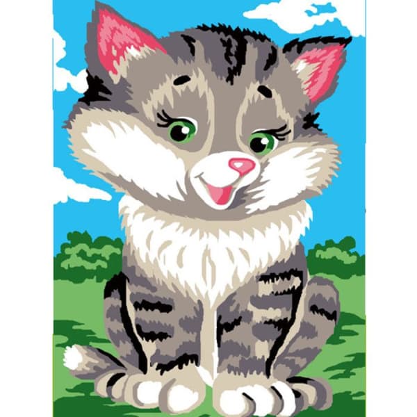 Kit canvas barn Katt 20x25cm
