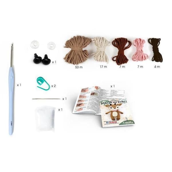 Virkkagarn - Graine Créative - Rådjur - 17 cm - 12 st - Beige