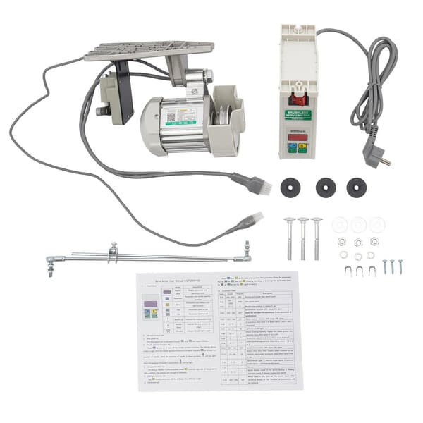 220V Børsteløs DC Symaskinemotor, 750W Effekt, Justerbar Hastighed, LED Skærm