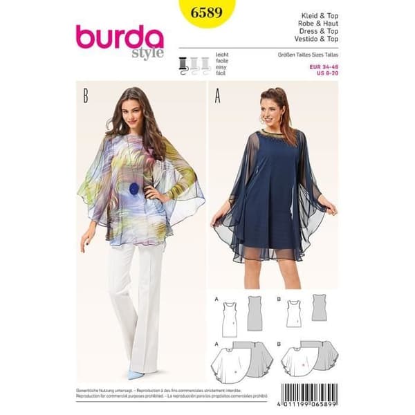 Burda mönster 6589 Klänning och topp