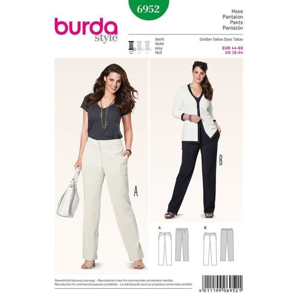 Mönster Burda 6952 Byxor
