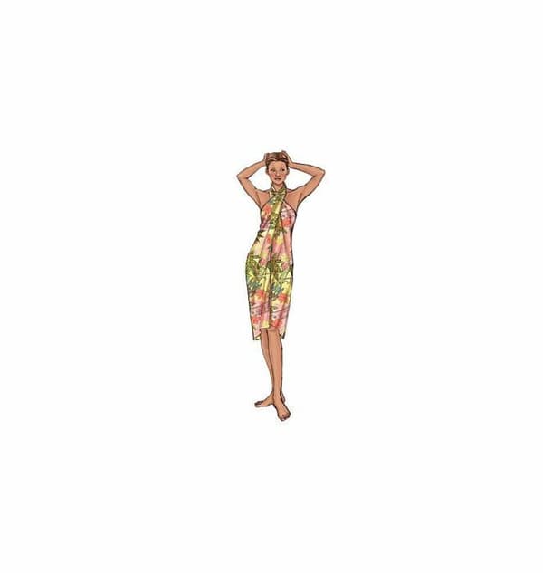 Mönster - Butterick tutorial - B4526EE0 - Ung kvinna: Baddräkt och Wrap - modell EE (14-16 - 18-20)