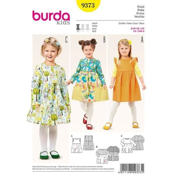 Mönster Burda Kids 9373 Klänning