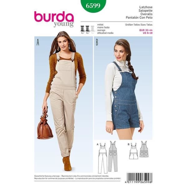 Patron Burda 6599 Byxdress
