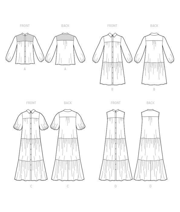 Mönster - Mc Calls handledning - M8285Y - McCall's Damklänning Y (XS-M)