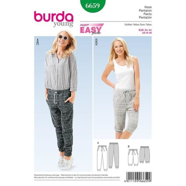 Mönster Burda 6659 Byxor