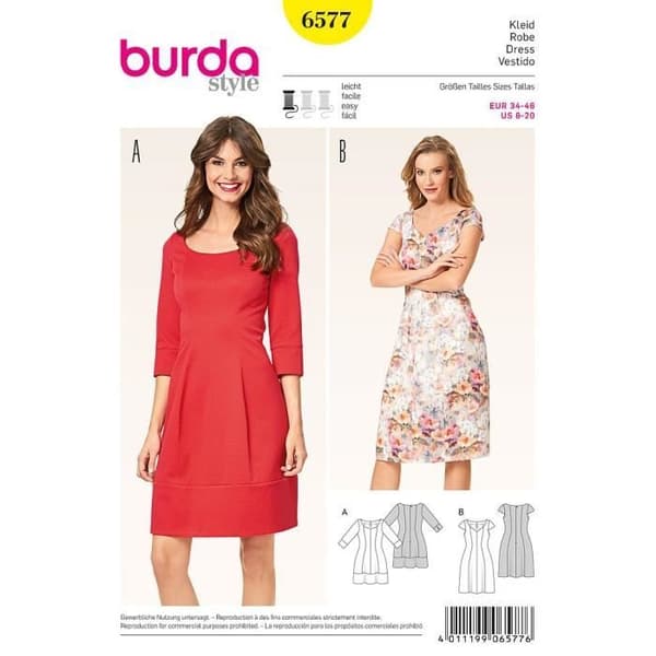 Patron Burda 6577 Klänning