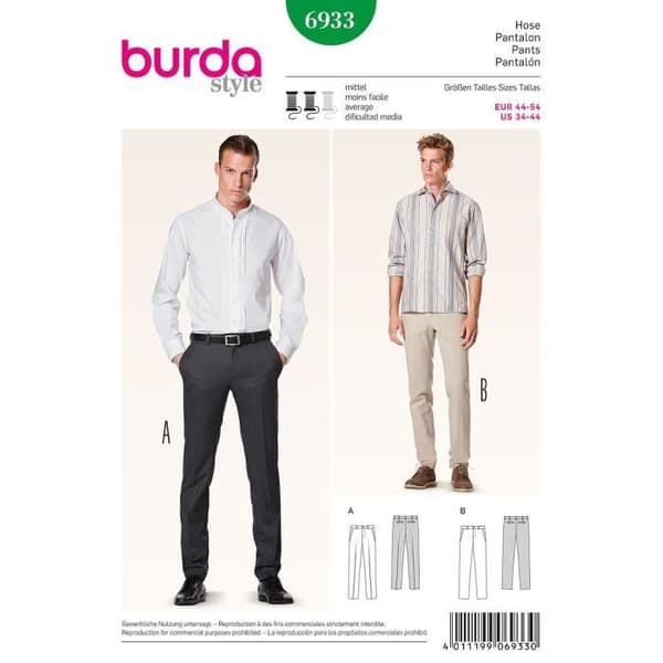 Burda B6933 Symönstrade byxor 19 x 13 cm...