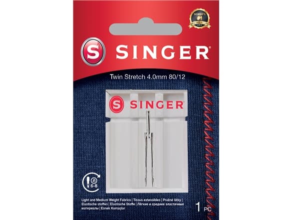 Singer Twin Stretch Needle, Decorative, 4.0 80/12 1PK