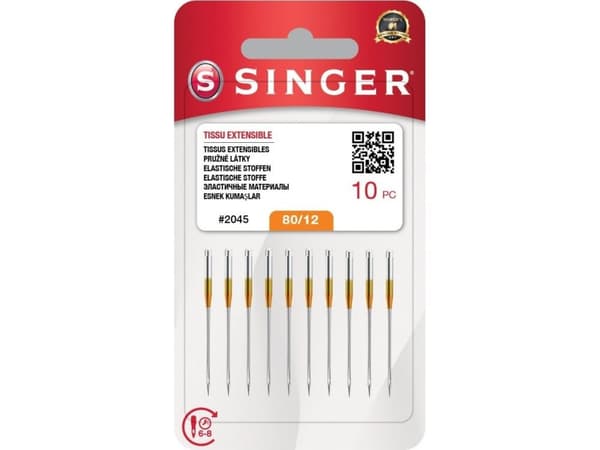 SINGER nål N2045 -12/80 blister 10 st. stretch
