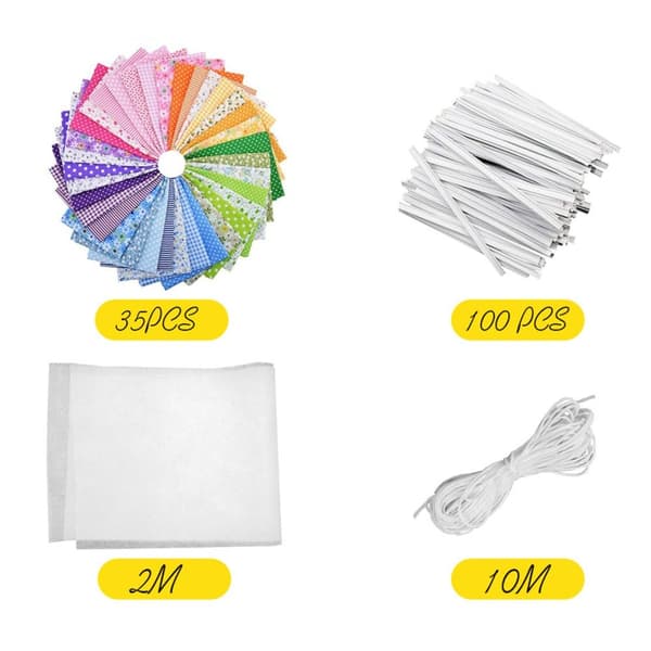 137 STK DIY Face Cover Materiale Bomuldsstof Selvfremstillet sæt