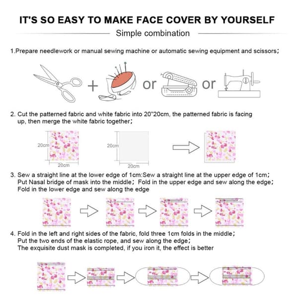 137 STK DIY Face Cover Materiale Bomuldsstof Selvfremstillet sæt