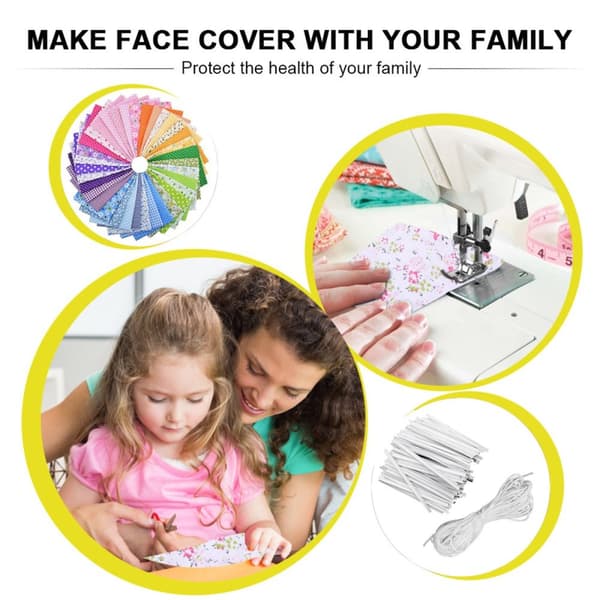 137 STK DIY Face Cover Materiale Bomuldsstof Selvfremstillet sæt