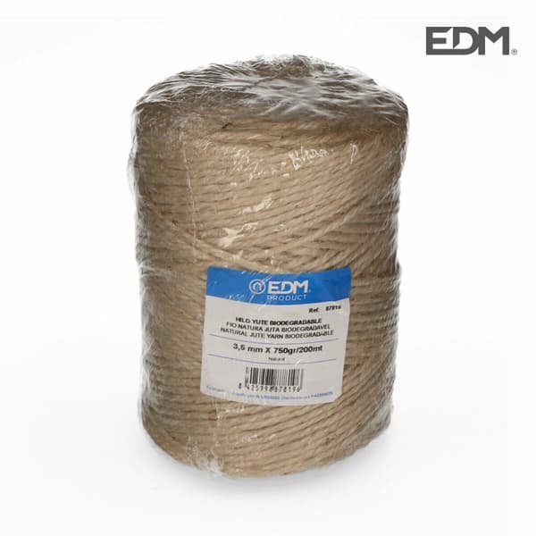 Bomullsspole EDM 87819 Naturell Elastisk Biologiskt nedbrytbar Naturliga fibrer