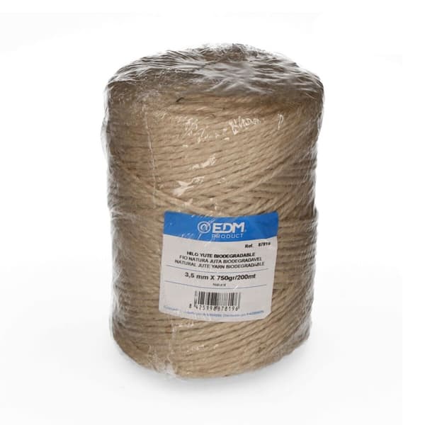 Bomullsspole EDM 87819 Naturell Elastisk Biologiskt nedbrytbar Naturliga fibrer