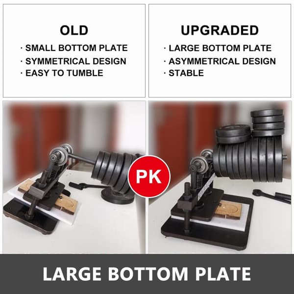 Handläder-skärmaskin - Justerbar höjd & tryckslag, stor övre platta, 1,5 ton bärande kapacitet